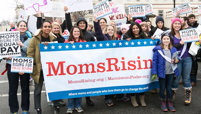 Moms Rising / Mamas Con Poder is a liberal-progressive activist group of mothers (and others) who fight for justice and better lives for mothers, children, and families.